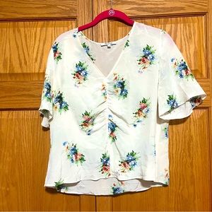 Madewell silk floral blouse ivory women’s 14